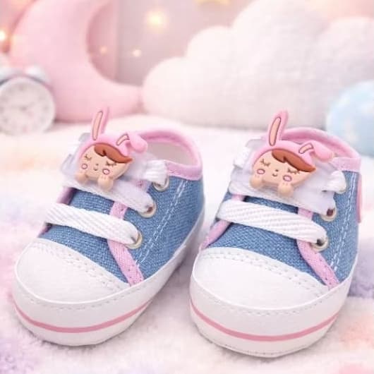 Tênis Infantil Bebê Menina  Recém Nascido Confortável Pé no Pano Conforto e Leveza Rosa