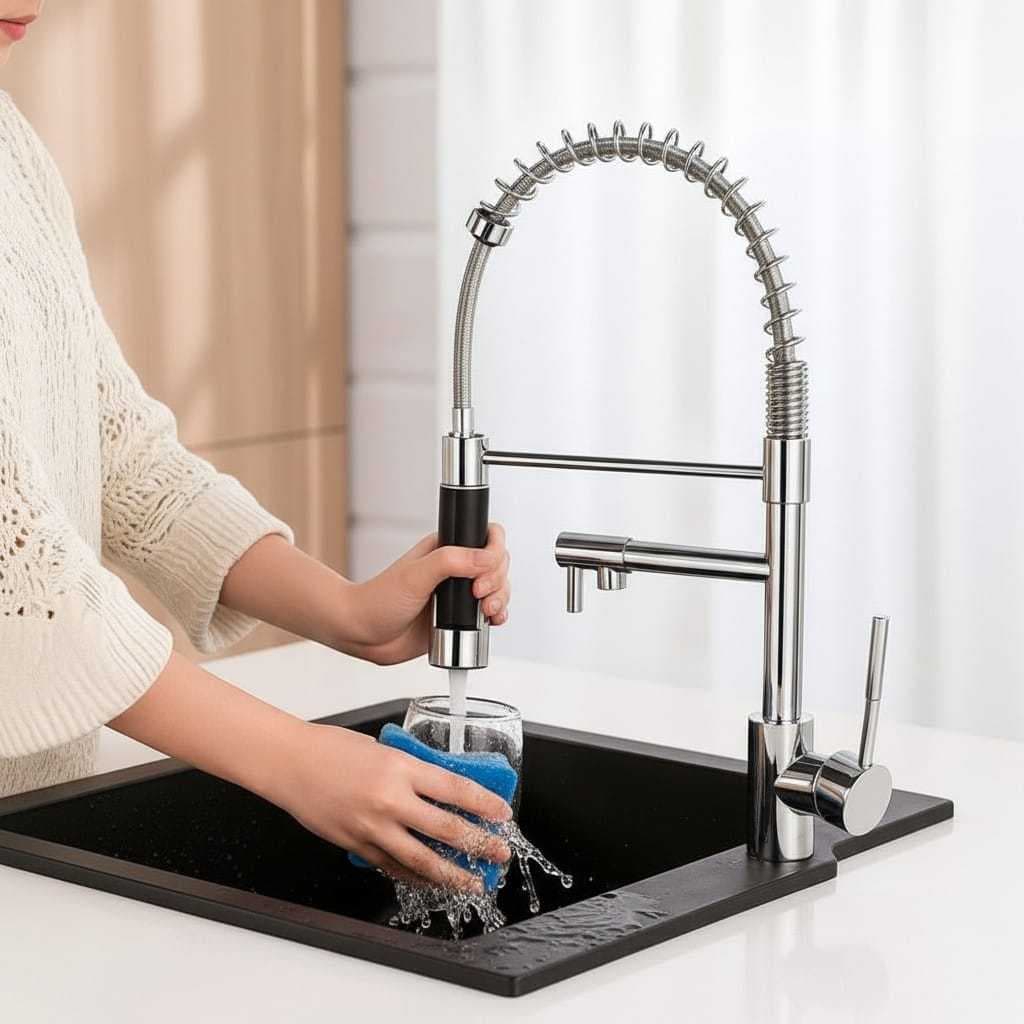 Torneira Gourmet Cozinha Inox Monocomando Ducha Flexível Extensível 51cm