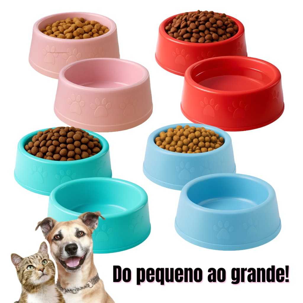 Kit com 2 Potes Pet Cães Gatos Pequeno Médio Grande Resistente