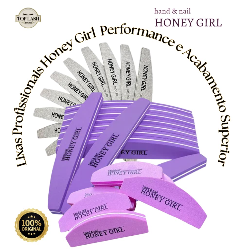Lixa Profissional Honey Girl Unha De Gel Acrílico - Escolha O Modelo (Boomerang / Buffer / Mini)