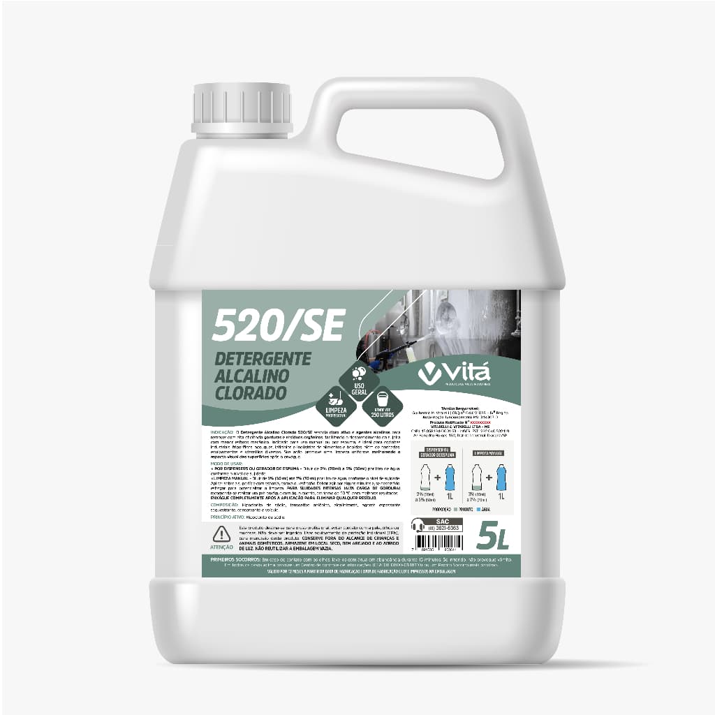 Detergente Alcalino Clorado 5L Gorduras e Resíduos Orgânicos -  Limpeza Pesada Cozinha Industrial Certificado ANVISA
