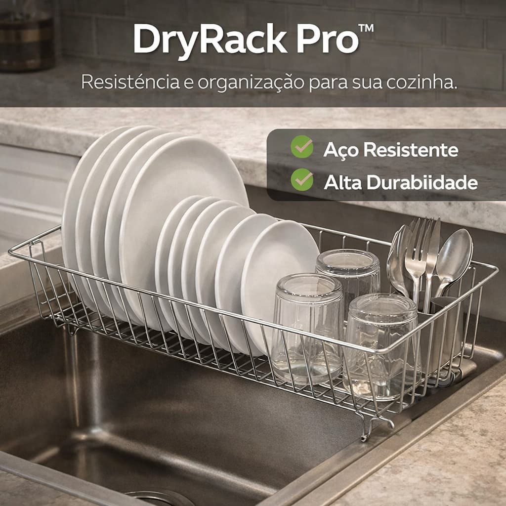 Escorredor de Louça em Aço Reforçado – Organizador de Pia Ultra Resistente