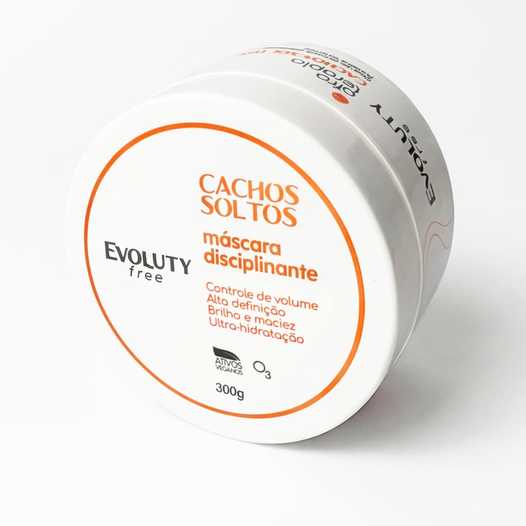 Máscara Disciplinante Afroterapia Cachos Soltos Evoluty Free 300g Definição Cachos Cabelo Cacheado