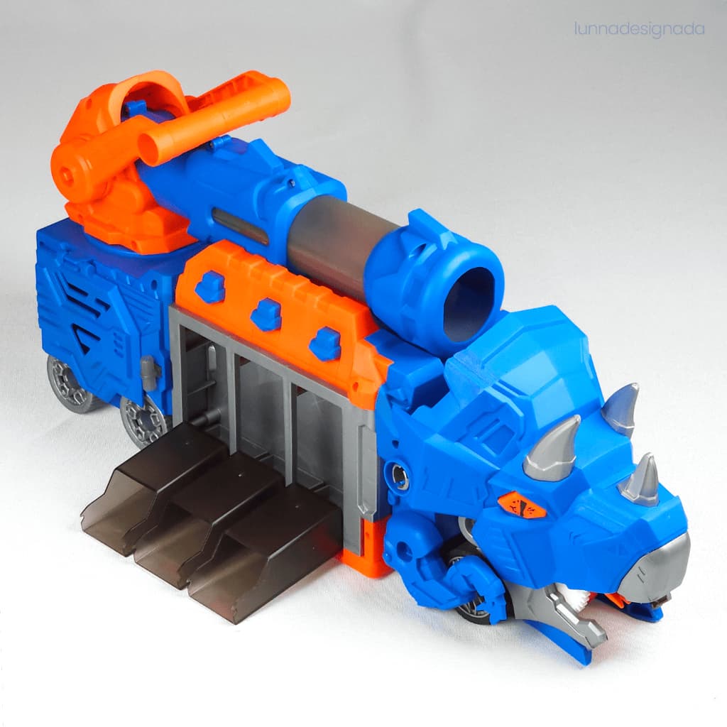 Caminhão Dinossauro Canhão Lança/Dispara Bolinhas AZUL 1688🦖🚀