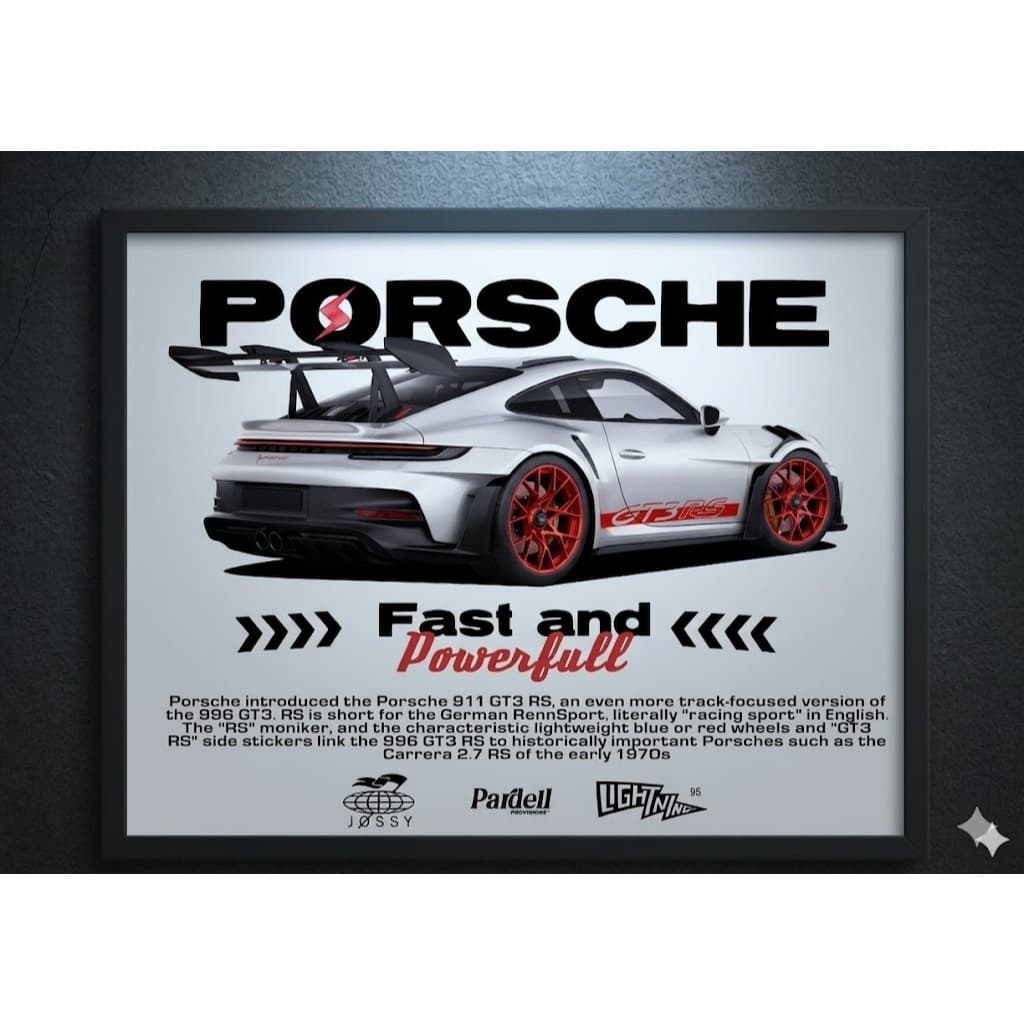 Quadro Decorativo PORSCHE FAST AND POWERFULL