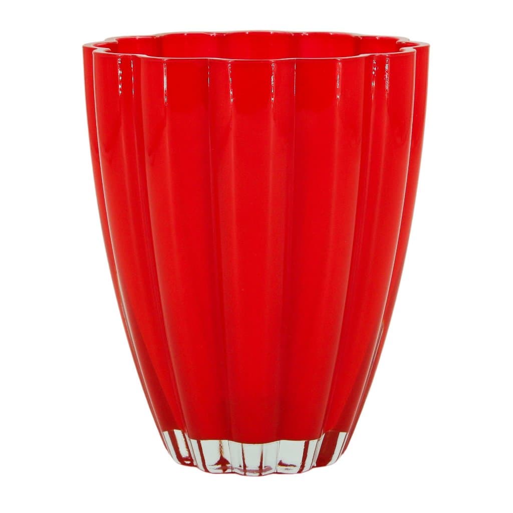 Vaso Cachepot Para Plantas Vidro Polonês - Bloom Vermelho