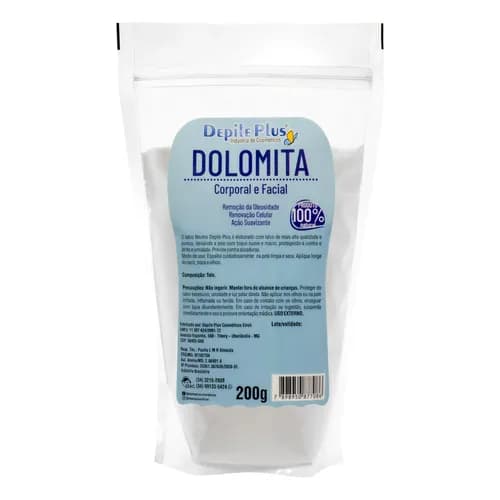 Talco Dolomita Corporal e Facial 200g para Depilação e Cuidados para a Pele Depile Plus