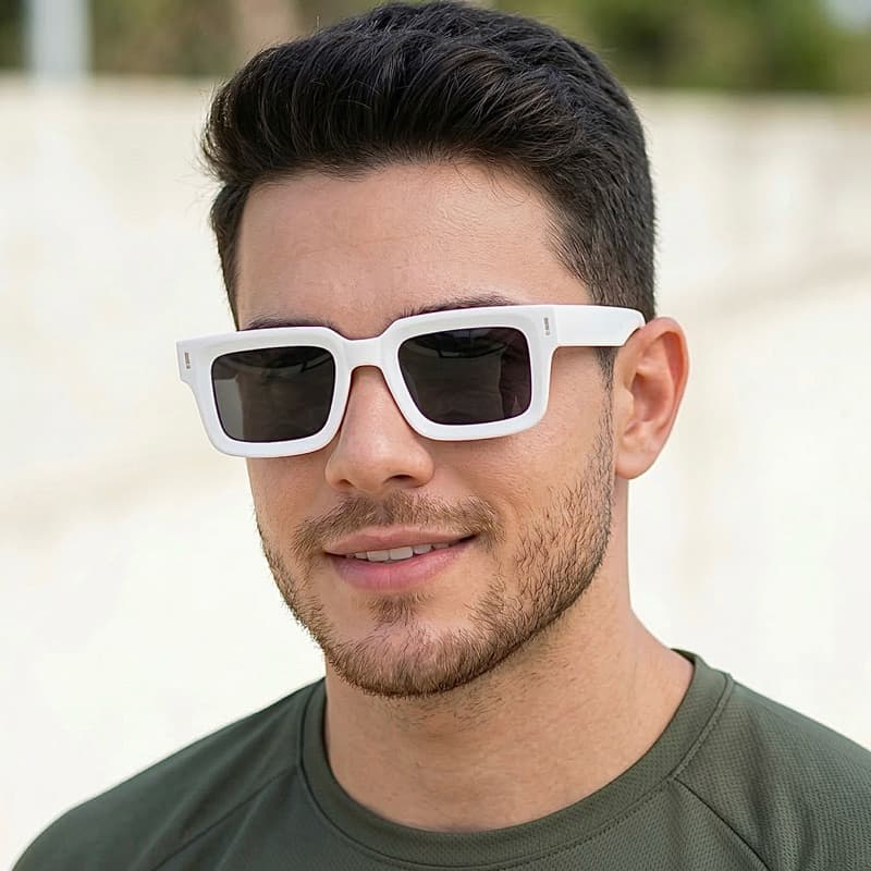 Óculos de Sol Premium Com Proteção UV400 Unissex Quadrado Pequeno Estilo Urbano Retro Bold Tendência