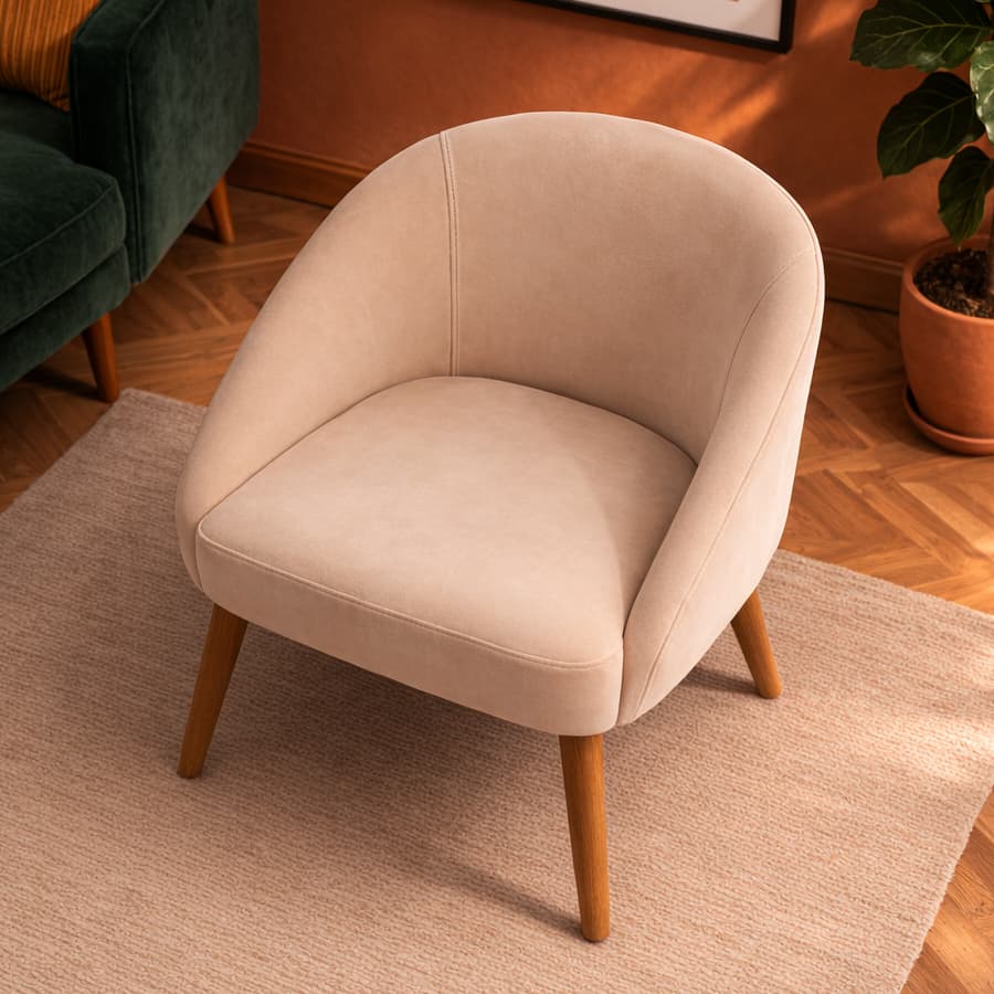 Poltrona Lua Veludo Estofada Decorativa Luxo para Sala de Jantar, Recepção, Penteadeira, Sala de Estar e Escritório