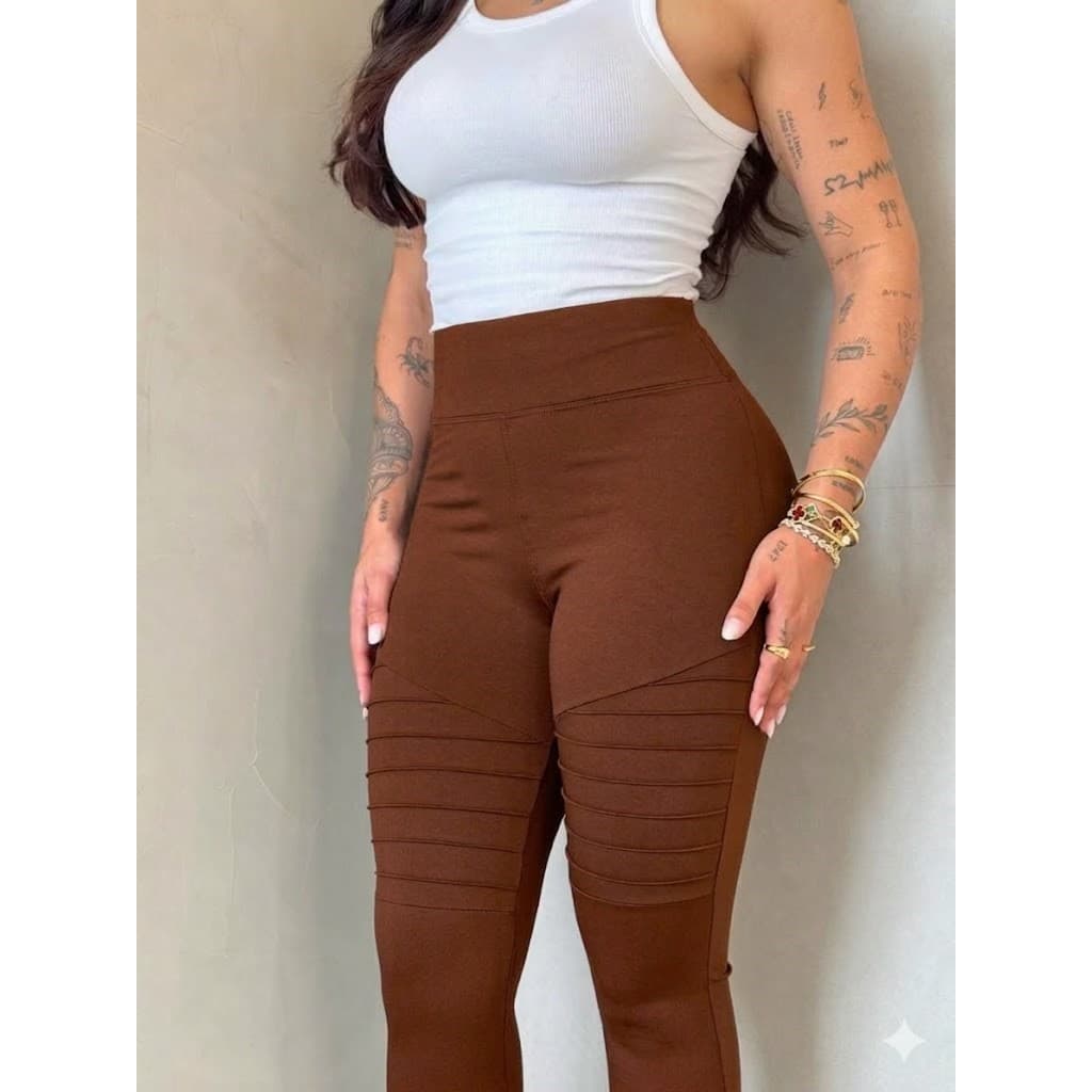 Legging tratorada tecido forrado não e transparente inverno montaria marrom