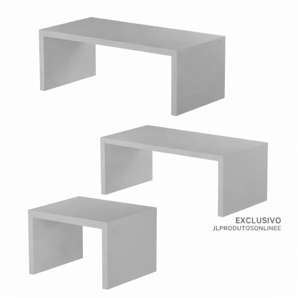 Kit de Suportes para Armário – MDF Branco, 3 Unidades Variadas