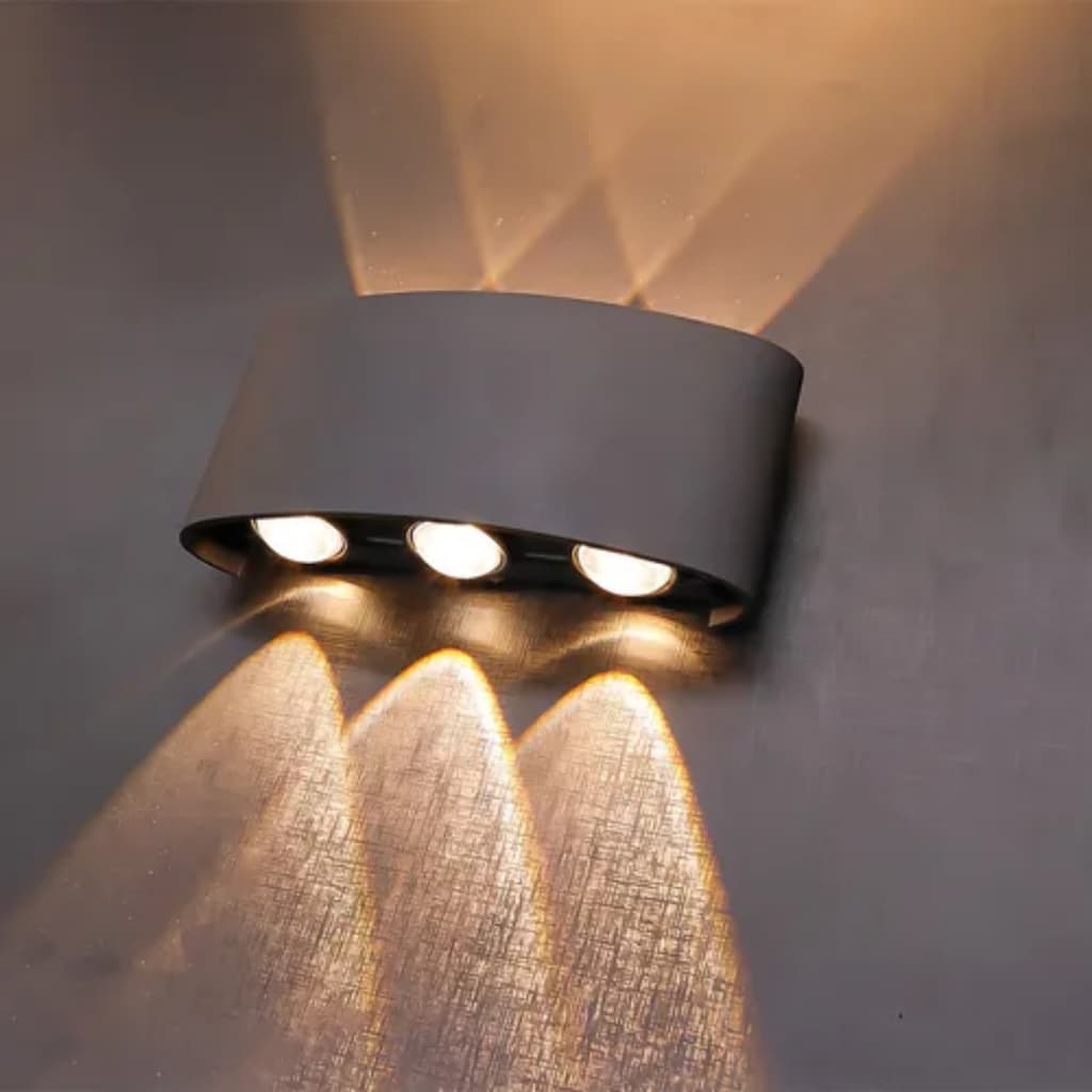 Arandela LED Meia Lua 6W Branco Quente Bivolt IP65 Parede Externa