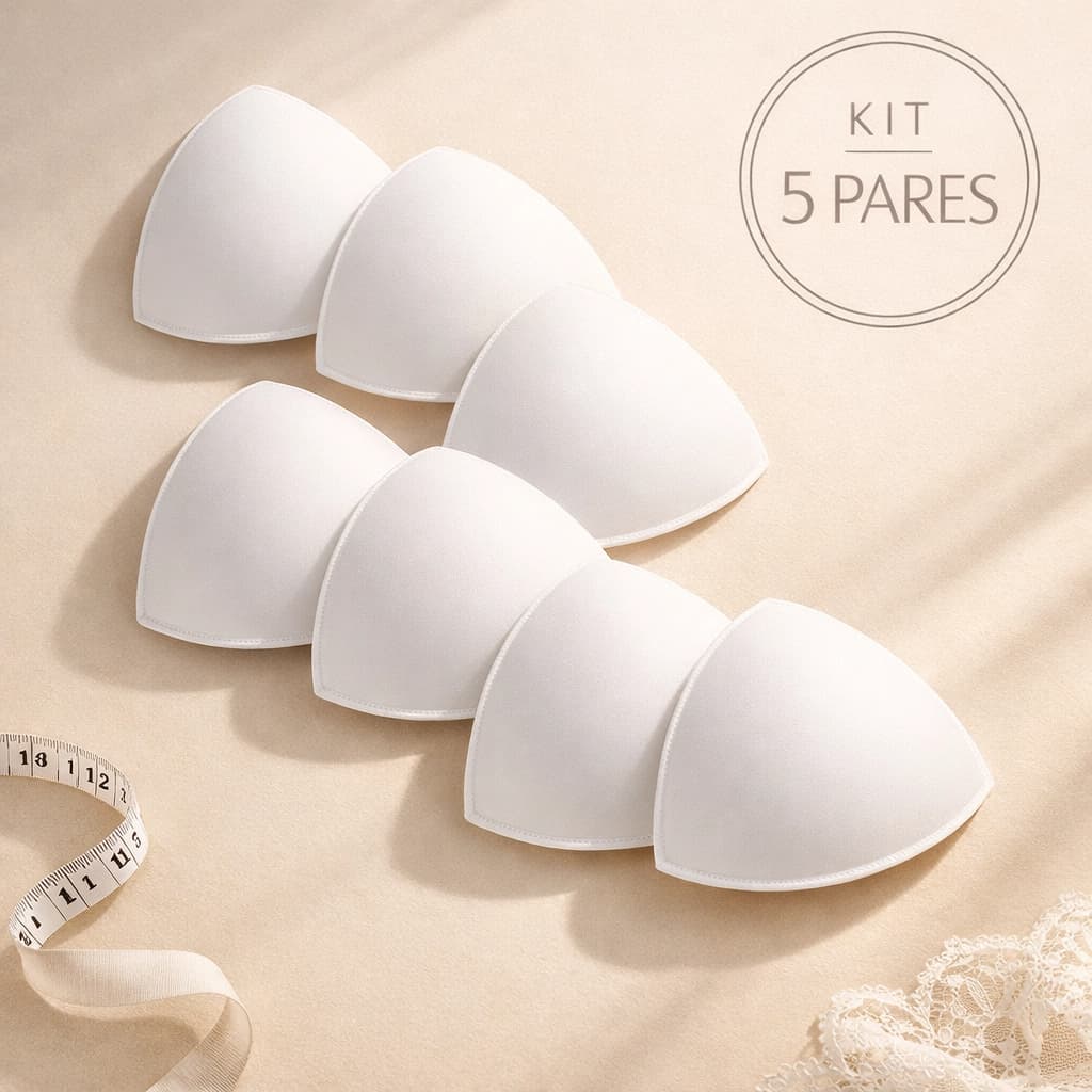 Bojo Triangulo de Espuma Kit 5 Pares para confecção de Primeira Linha top roupas e biquinis