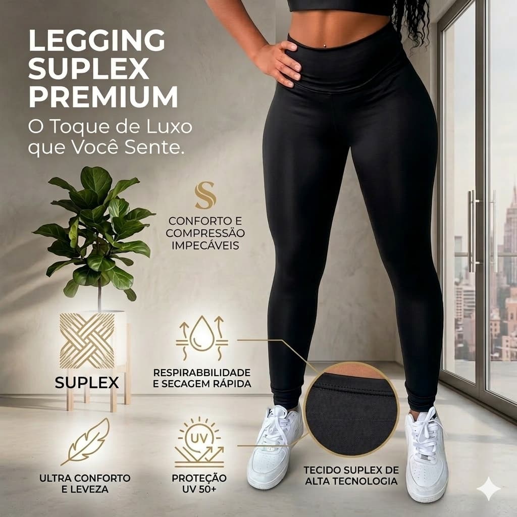 Calça Legging  Fitness Lisa Feminina suplex com modelagem confortavel   suplex Cós Alto LEGGING MODA