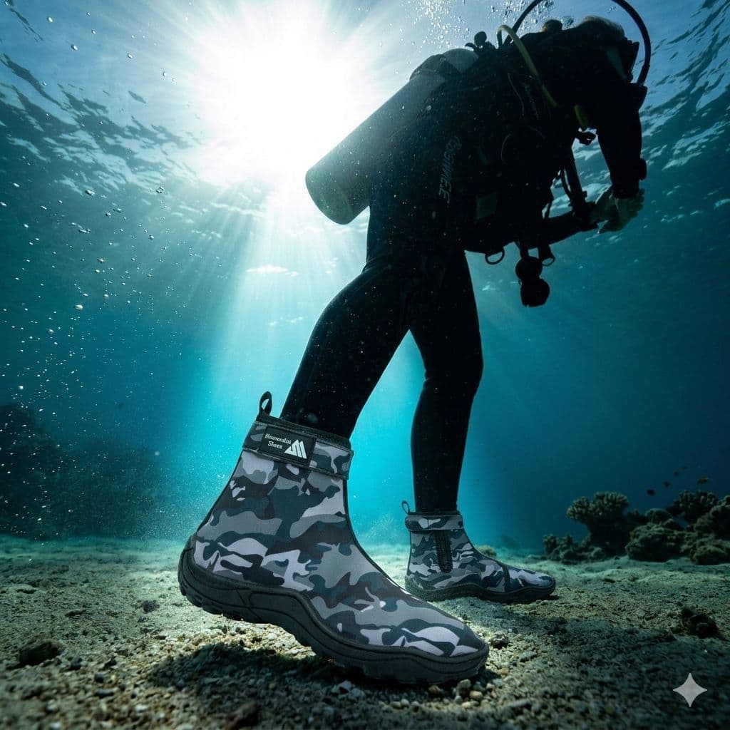Bota Naútica De Neoprene Antiderrapante Cano Curto Conforto Máximo Ziper Velcro Protetor
