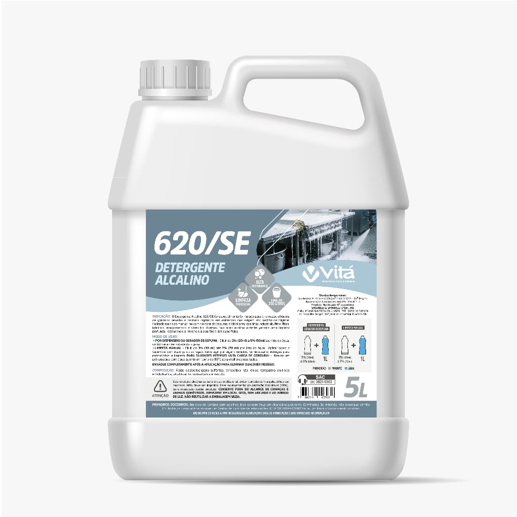 Detergente Alcalino Profissional 5L Remove Gordura Pesada Uso Industrial Espuma e Manual