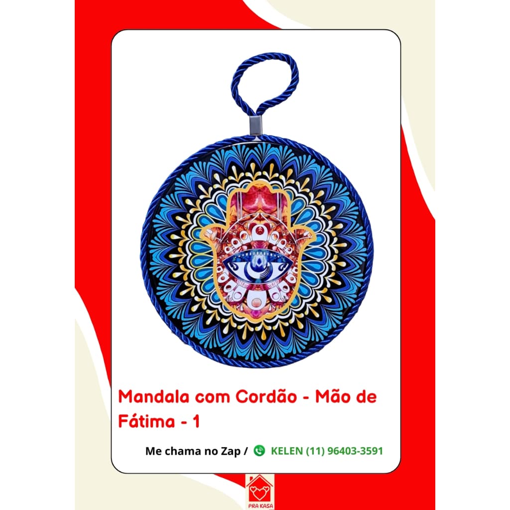 Mandala Decorativa em Porcelana com Cordão – 17 cm
