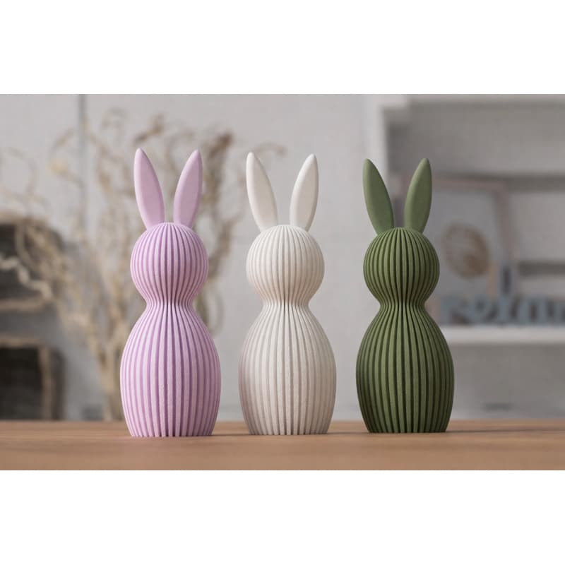 Kit 3 Coelhos Decorativos Minimalistas 3D