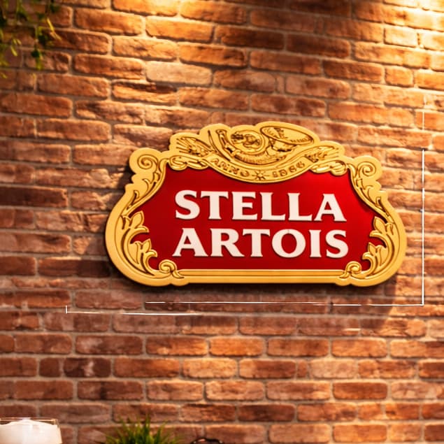 Placa Decorativa Stella Artois MDF Churraso e Fachadas