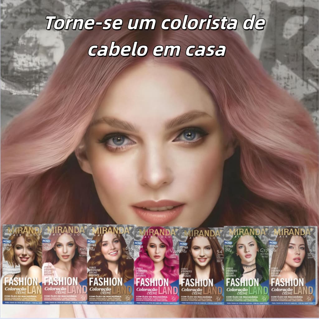 Tintura Creme 11 Cores para Cabelos Brilho Intenso e Longa Duração Uso Fácil