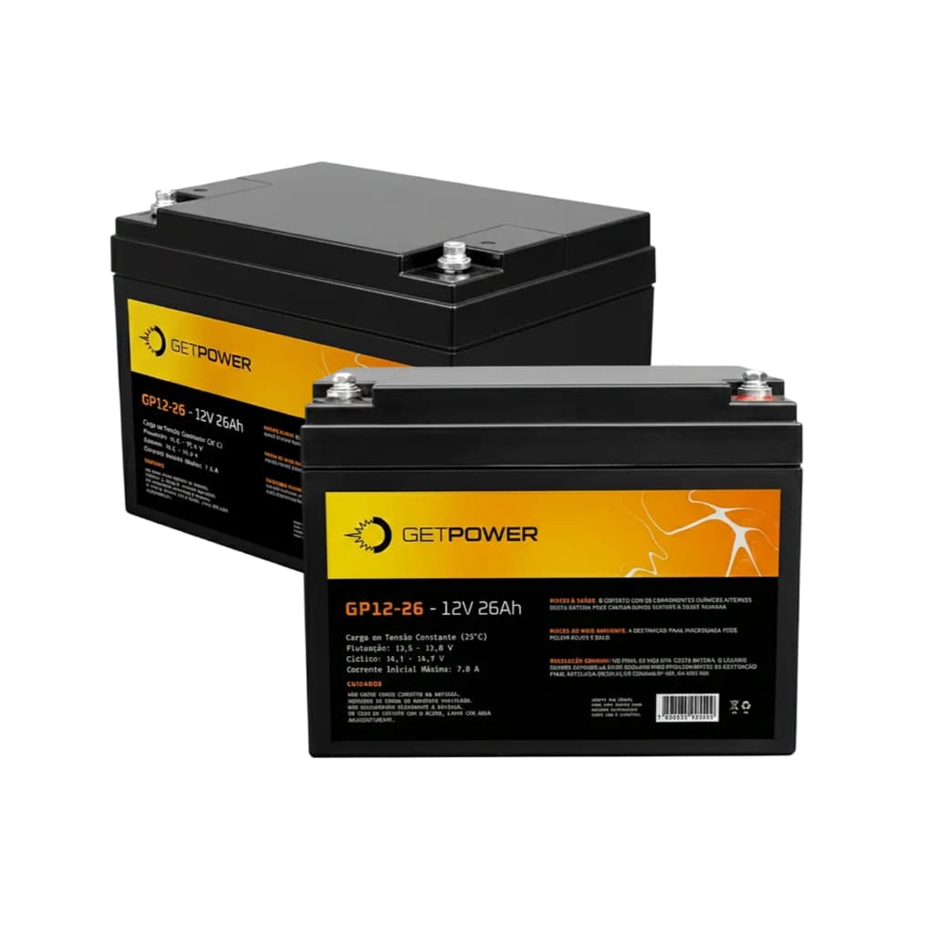 KIT 2 BATERIAS 26AH - DIVERSOS USO - TERMINAL T12 GP12-26
