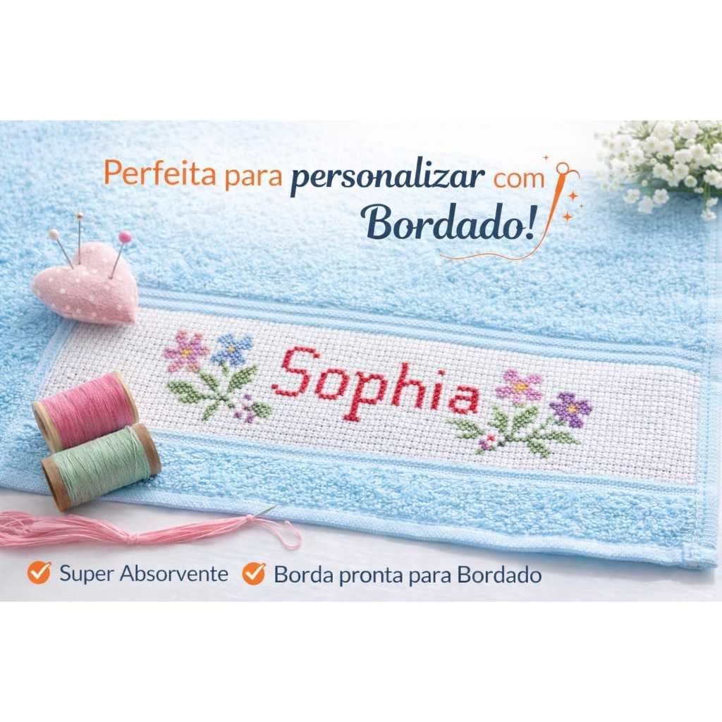 Kit até 30 Toalhas p/ Bordar Lavabo 28x42 | 100% ALGODÃO | SUPER MACIA | Ponto Cruz |