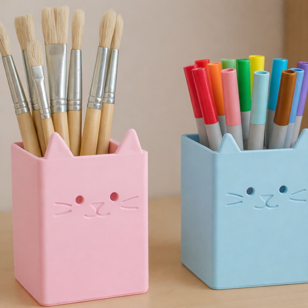 Porta-canetas Gato fofo