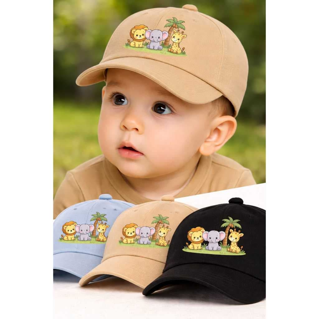 Boné Infantil Safari Baby Menino e Menina Várias Cores Lançamento 2026 0 a 12 meses