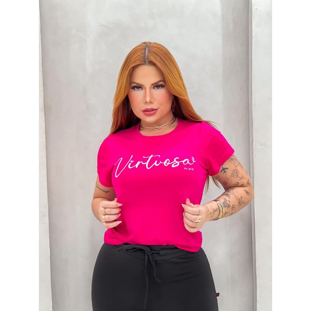 BLUSA FEMININA T-SHIRT VISCOLYCRA PLUS SIZE VIRTUOSA
