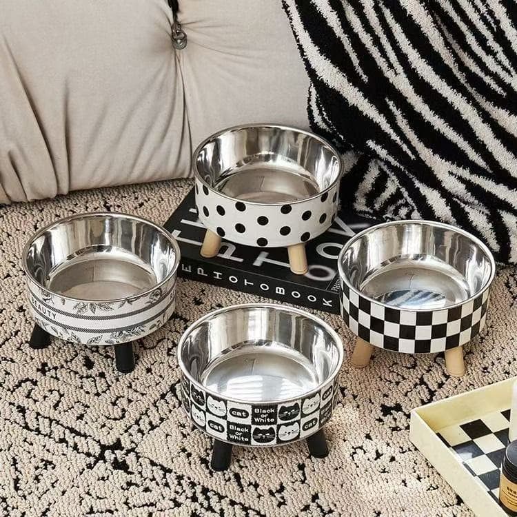 Tigela Comedouro Pet Elevado Inox com Base Antiderrapante para Cães e Gatos Cachorros Ração Pet