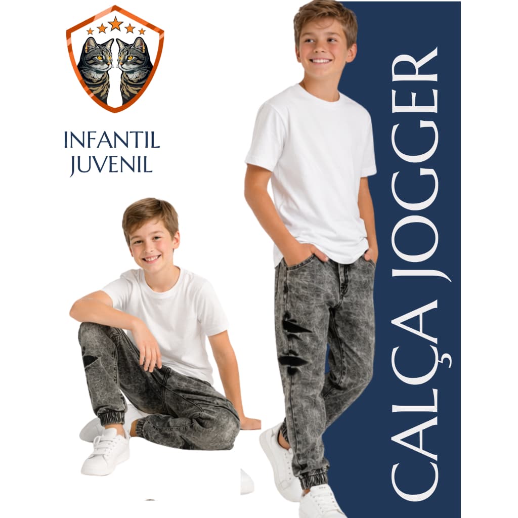 Calça Jogger Grafite Infantil Juvenil Masculina Menino Confortável Moderna Escola Festa Dia a Dia 4 6 8 10 12 14 16