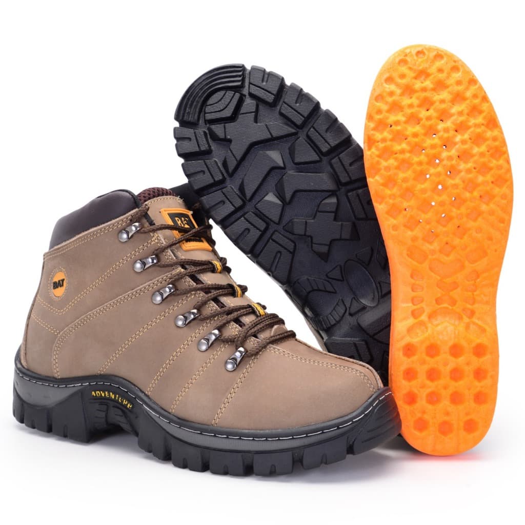 Bota Adventure Macia Palmilha Em Gel Conforto Couro Legitimo Rato Fosco Trilha Masculina Unissex