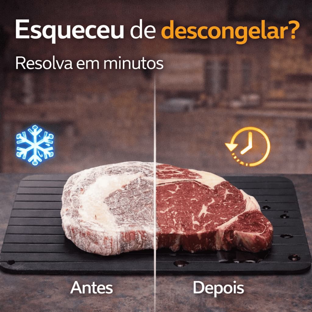 Tábua Descongelamento Rápido Carne Alimentos Placa Alumínio