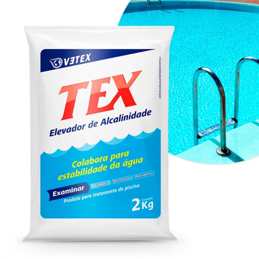 Elevador De Alcalinidade Para Piscina 2 Kg Limpeza Controlador Alcalino Vetex