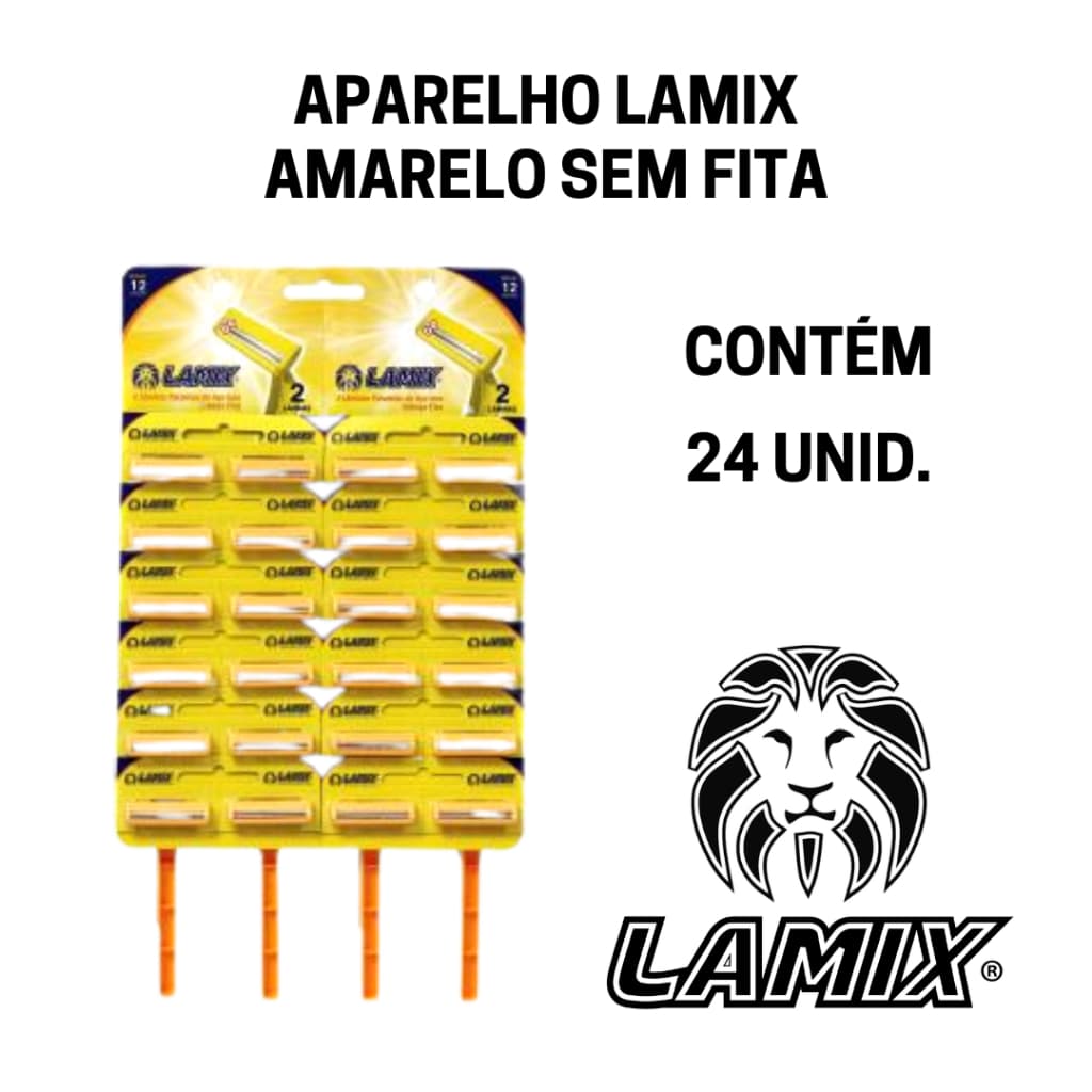 APARELHO DE BARBEAR LAMIX AMARELO SEM FITA - 24unid
