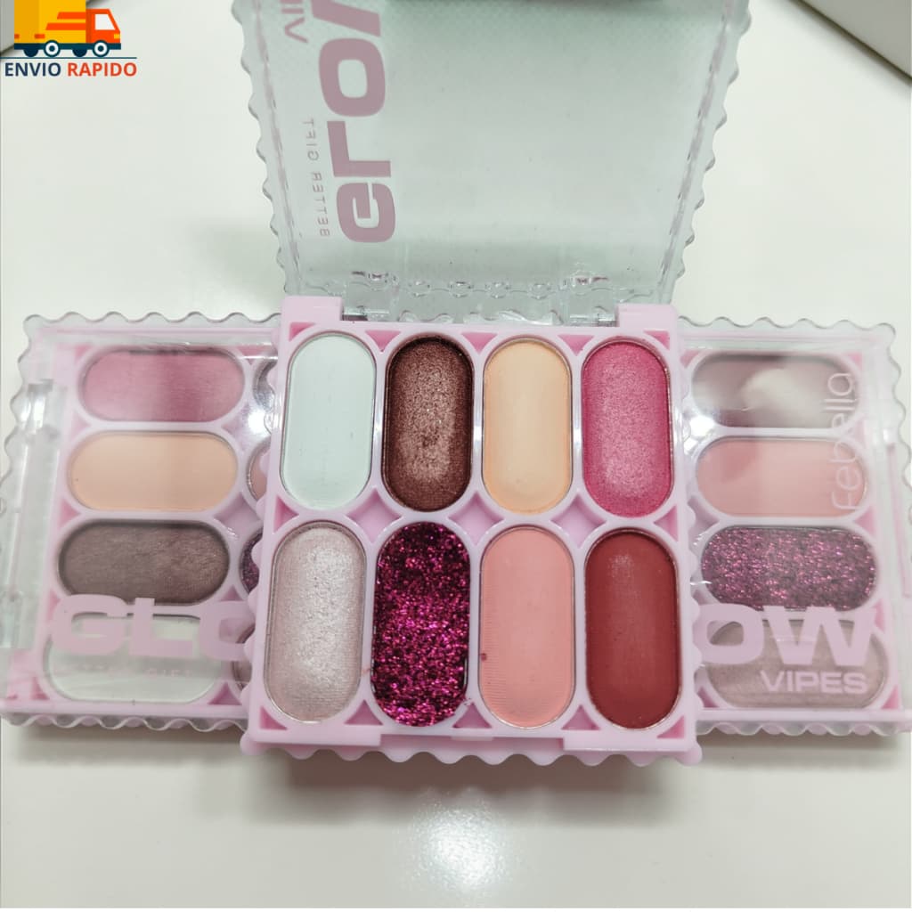 Mini Paleta de Sombras Febella 8 Cores Matte e Cintilante – Compacta Alta Pigmentação
