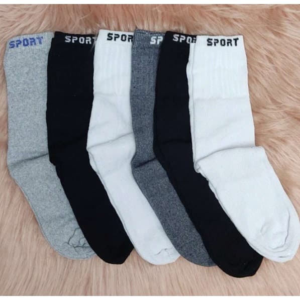 Kit 24 Pares Meias Grossas De Algodão Cano Longo Sport Masculino Feminino Unissex MESCLADAS