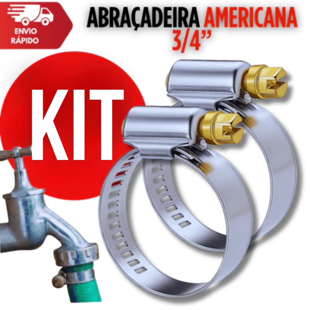 Abraçadeiras Americana 19-25mm 3/4 de Inox Vazado e Parafuso para Mangueiras de Gás e Jardim Utilidades Premium