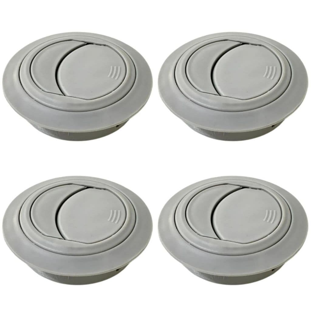 KIT 4 DIFUSOR SAIDA AR CONDICIONDO ONIBUS VAN ESCOLAR SPRINTER DUCATO 60MM CINZA CLARO