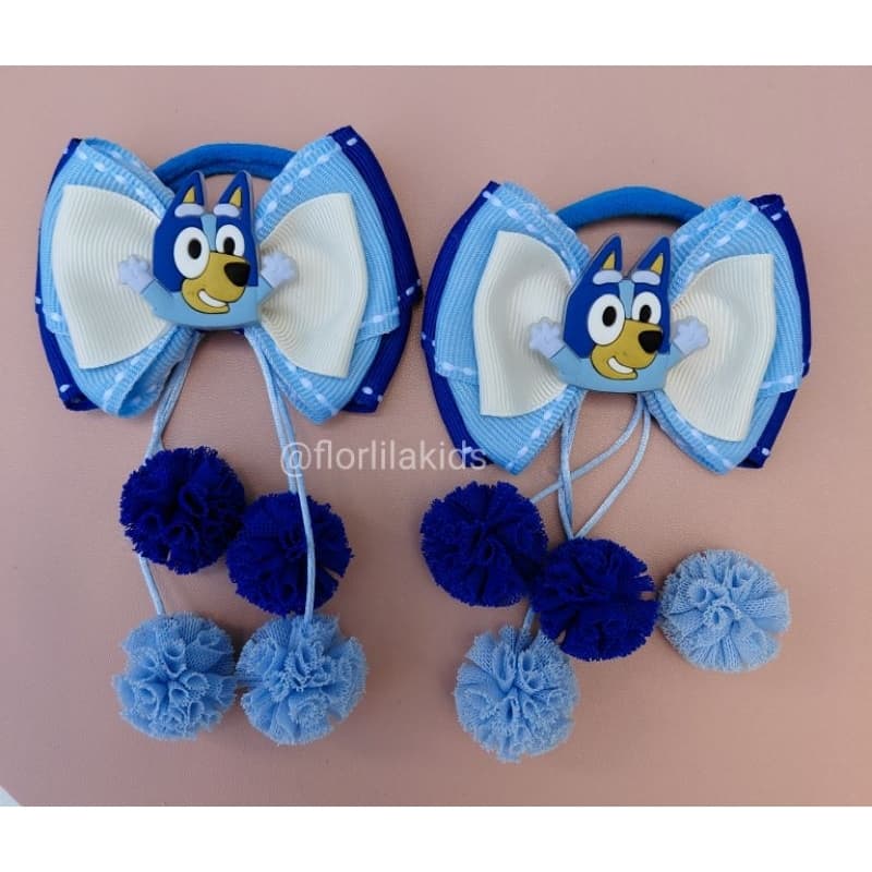 Laço Bluey e Bingo, laco bluey, Laço Bingo, laco infantil, laco de menina, elástico de cabelo, tiara Bluey, tiara bingo
