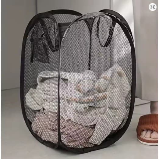 Cesto de Roupa Dobrável com Tela – Organizador Lavanderia Portátil Grande 🧺 “Chega de bagunça! Organize suas roupas