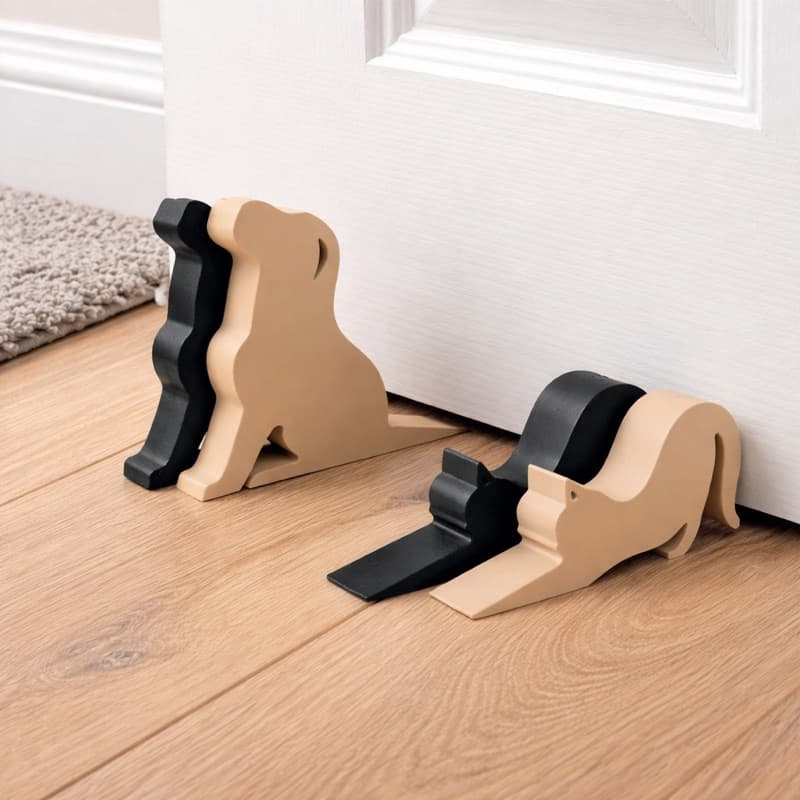 Batente de Porta Criativo – Modelo Cachorro & Gato | Trava de porta \ Cunha de porta- Proteção com Estilo