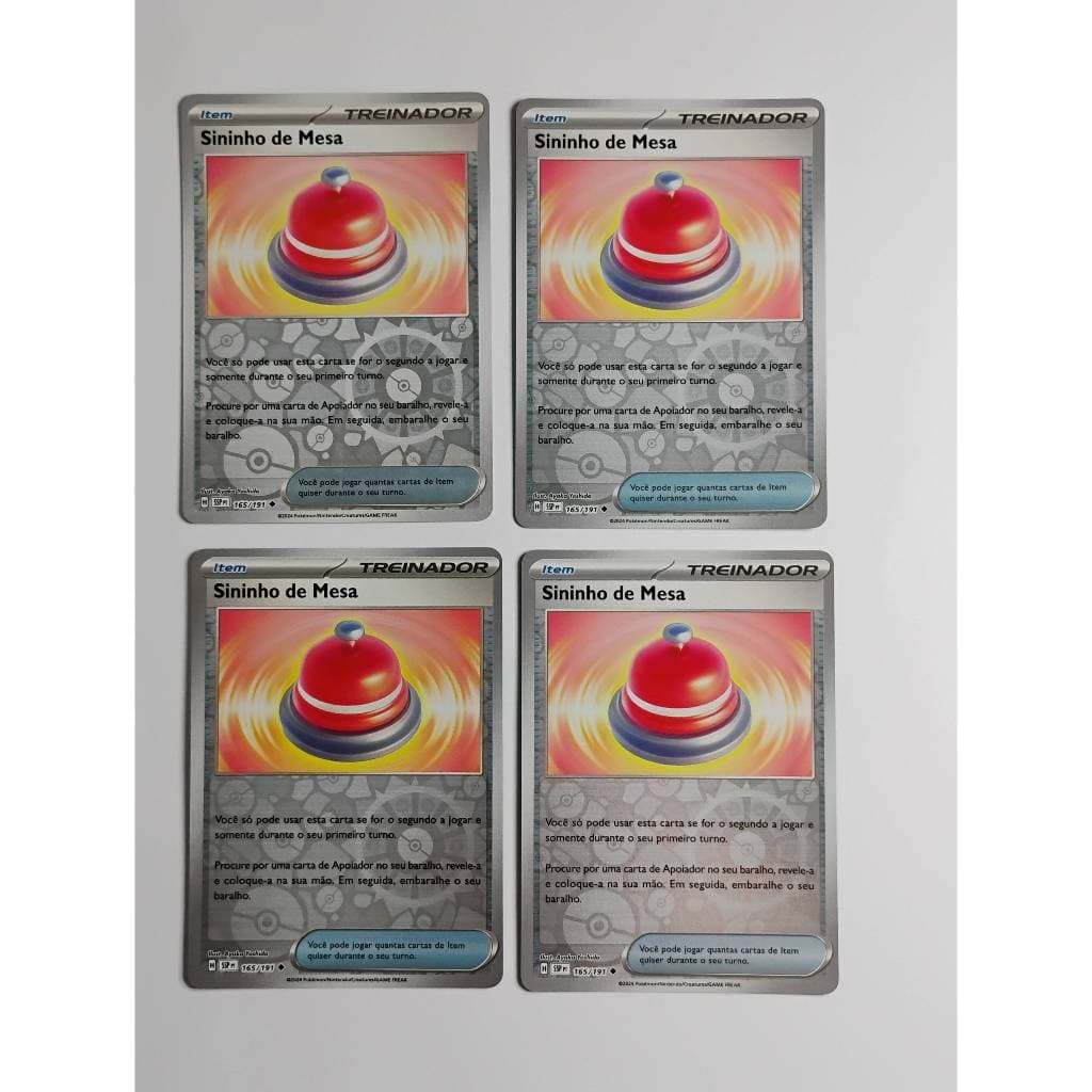 Kit 4 Sininho de Mesa 165/191 Reverse Foil NM Fagulhas Impetuosas (2024) Pokémon Estampas Ilustradas TCG Trading Card