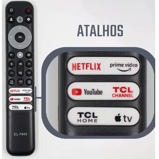 Controle Remoto Tv Compativel Smart Tcl 4k