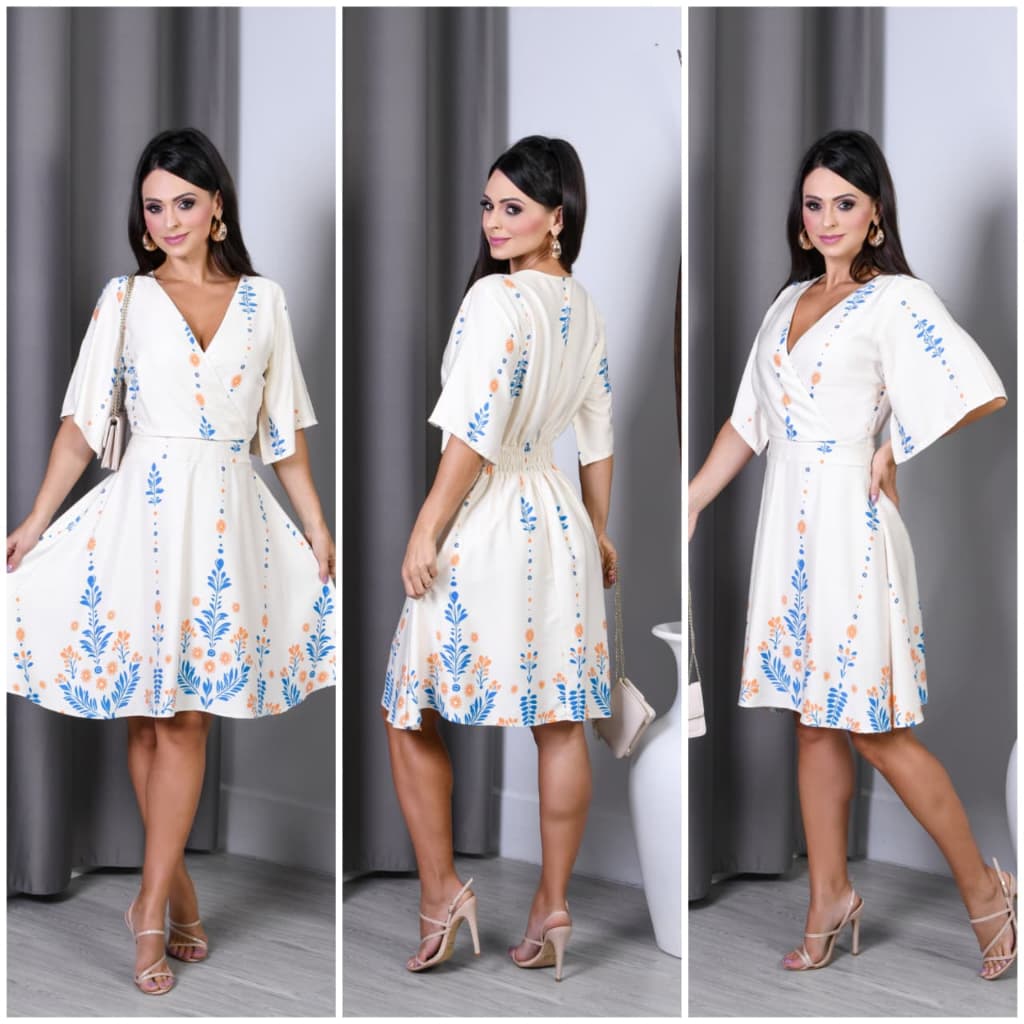 Vestido Feminino Elegante Floral Verão Casual Liso e Estampado  Megaliquidação2026*