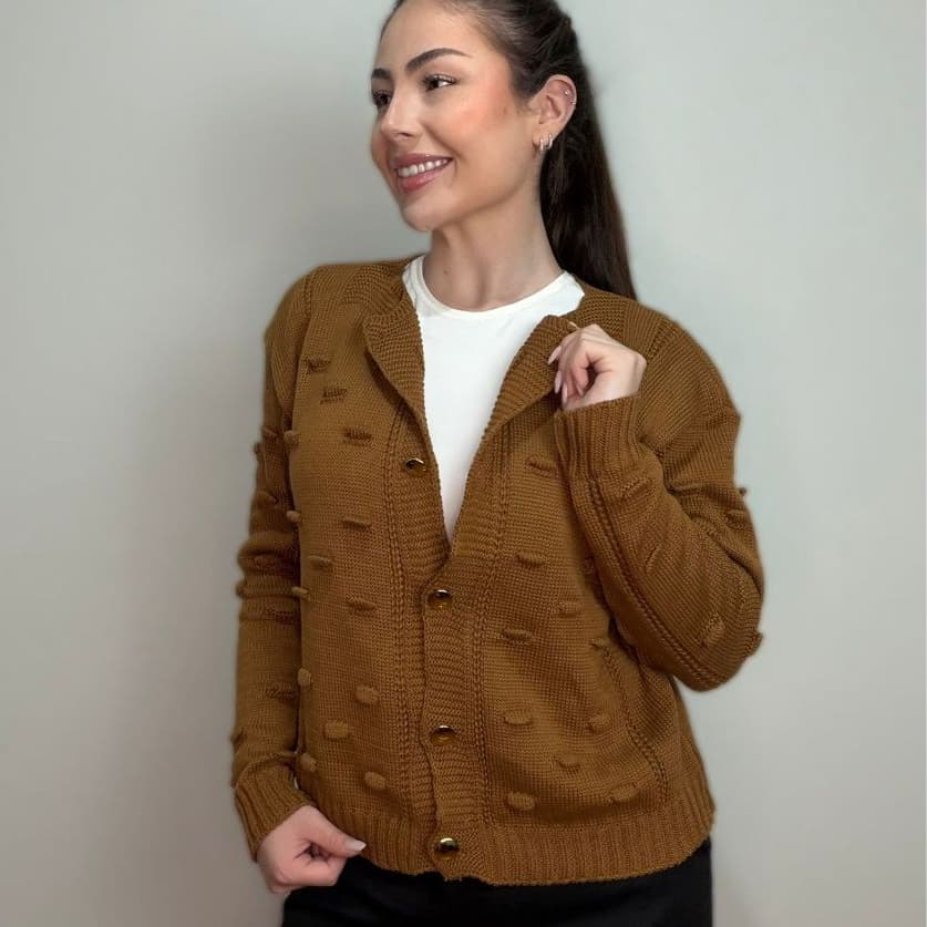 Casaco de Tricô Feminino Inverno Cardigan Alongado Quentinho e Elegante Moda Tricot Feminina Tendência Veste 36 ao 44