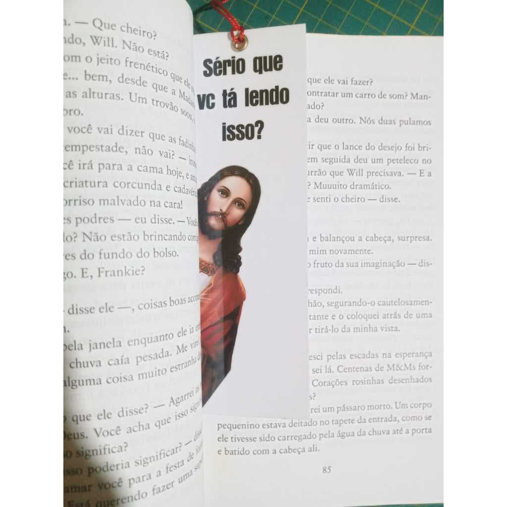 Marcador de Página Engraçado Jesus Tá Te Vigiando | Presente Criativo para Leitores | Meme Cristão