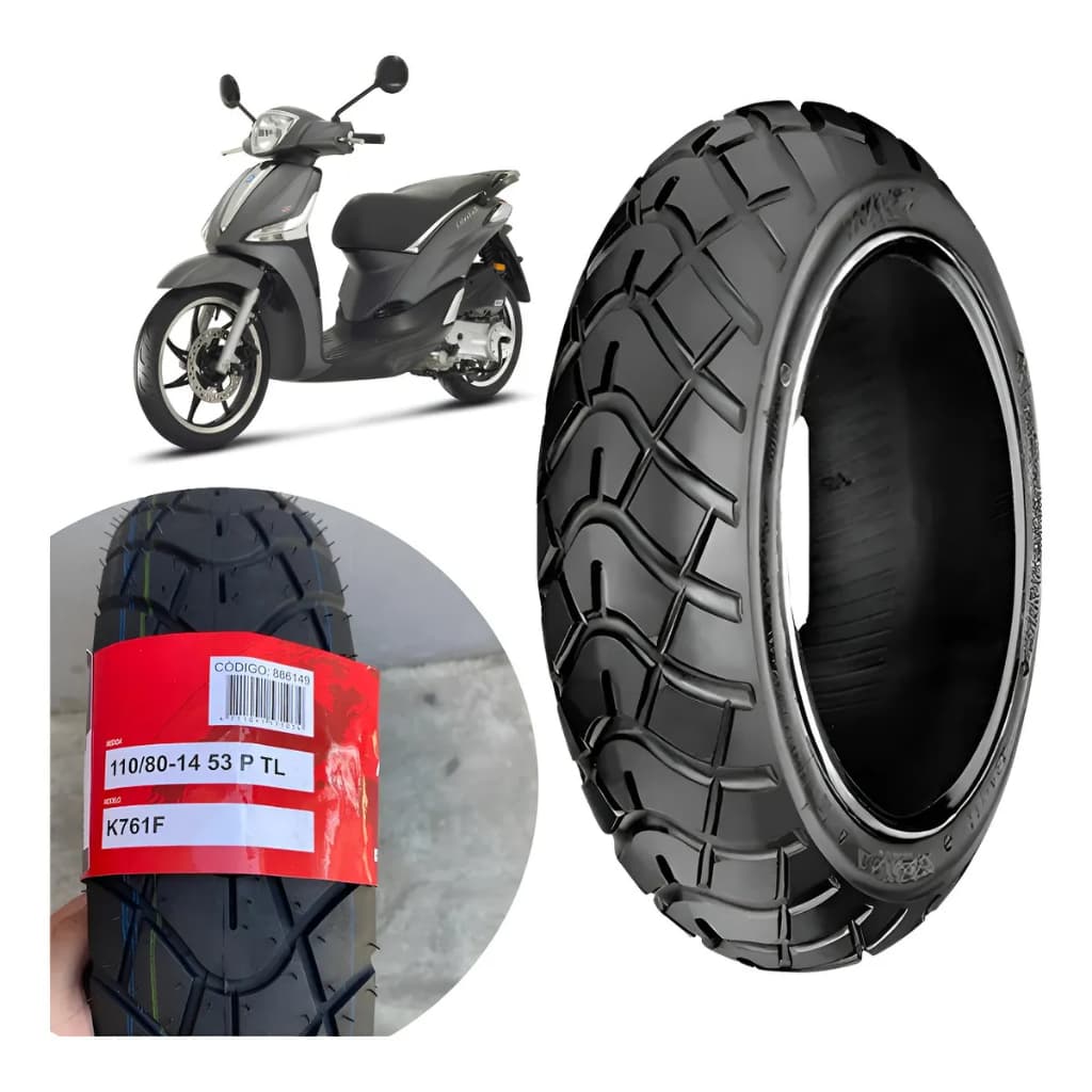 Pneu Dianteiro ADV Kenda 110/80-14 K761 Scooter PCX 160 Sem Câmara