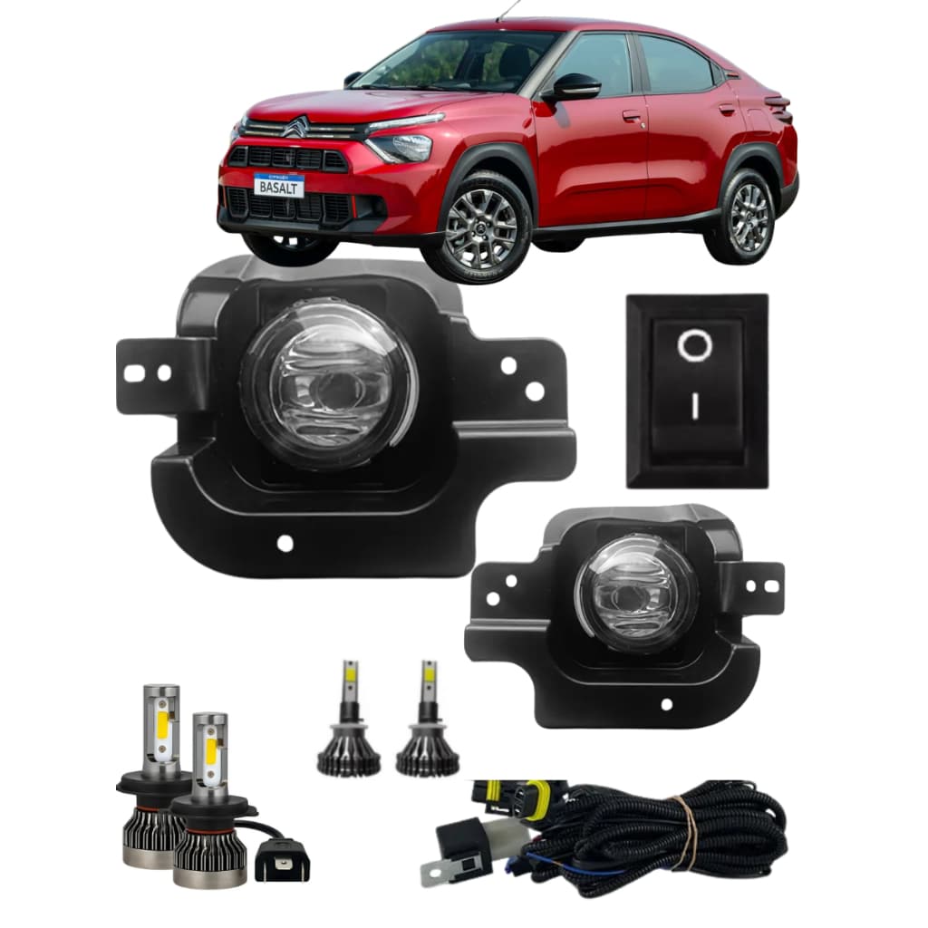 KIT FAROL DE MILHA DO BASALT FEEL TURBO 200 AT 2025 2026 + LAMP/ DE LED H11 DE MILHA + LAMP/. DE LED H4 FAROL PRINCIPAL