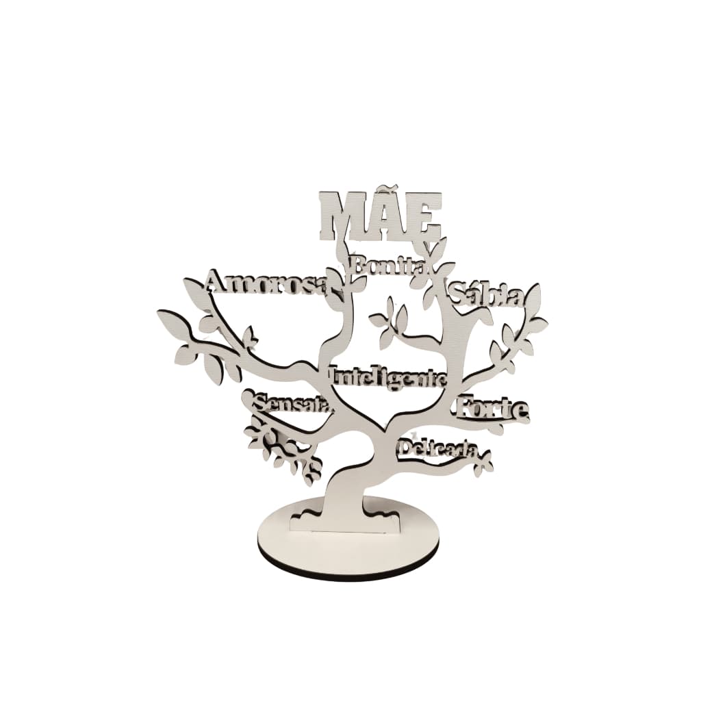 10 UNIDADES Árvore da Vida MÃE e Seus Atributos Aplique MDF Branco Presente Dia das Mães Decoração